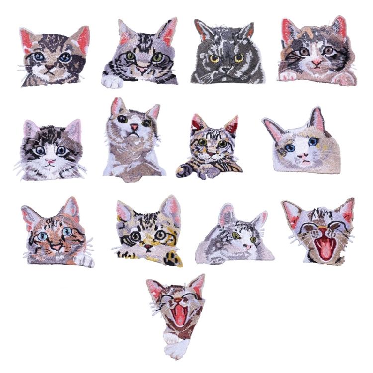 Trendy Cats Pattern Patches Personality Clothes Heat Transfer Appliques for Creative Craft Projects