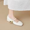 Mary Jane Shoes Women's Thick Heel Summer Word with Shallow Mouth Single Shoes Women