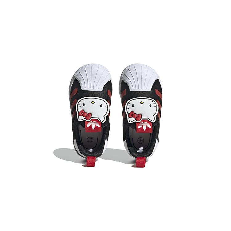 Hello Kitty x Adidas Originals SUPERSTAR 360 Abrasion Resistant Low top Baby & Toddler Shoes Black White Red HQ4091