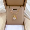 Micro-Set Necklace Earrings Set Light Luxury Bow Personality Temperament Banquet Earrings Item Combination