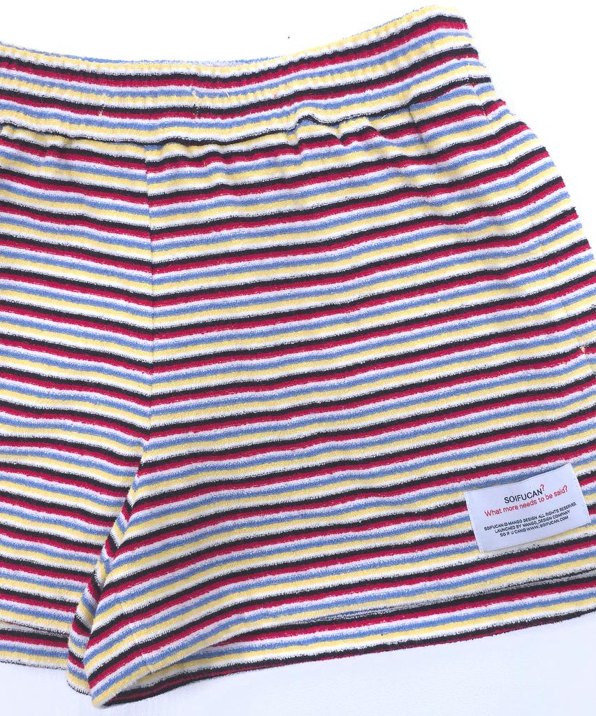 Soipeuyukaen Retro Striped Terry Shorts