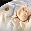 Japanese retro milk fufu cartoon plush embroidered cardigan sweater women loose casual couple hooded jacket
