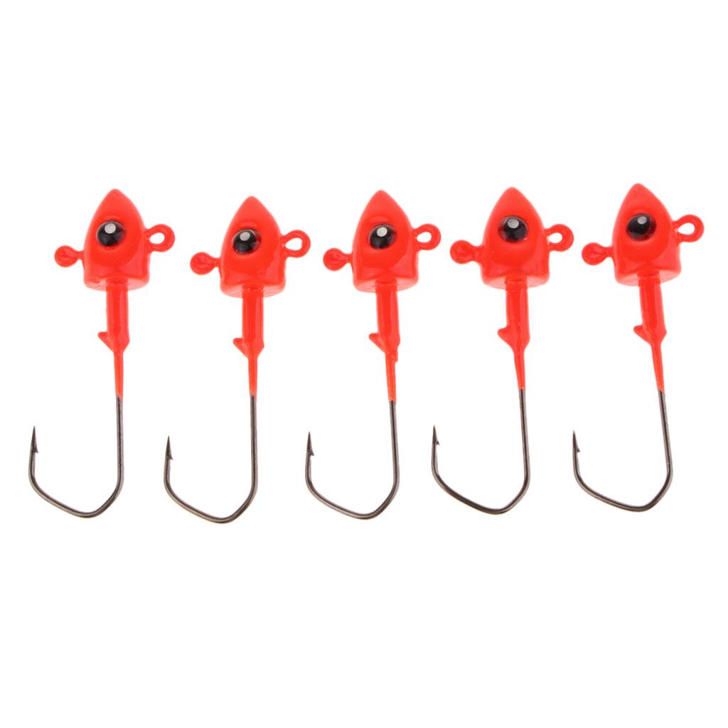 5 Pieces Jig Head Fishing Lure Bait Hook Fast Sinking for Winter Ice Fishing