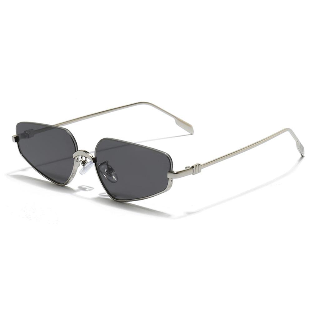 Fashion Metal Frame Polygon Sunglasses Polygon Shape UV400 Semi-Rimless Sun Glasses Punk Style Cat Eye Sunglasses Sun Protection