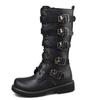 Fashion Men Black Retro Combat  Belt Buckle Punk Motorcycle Leather Zipper boots Autumn Men Shoes SIZE 37-46