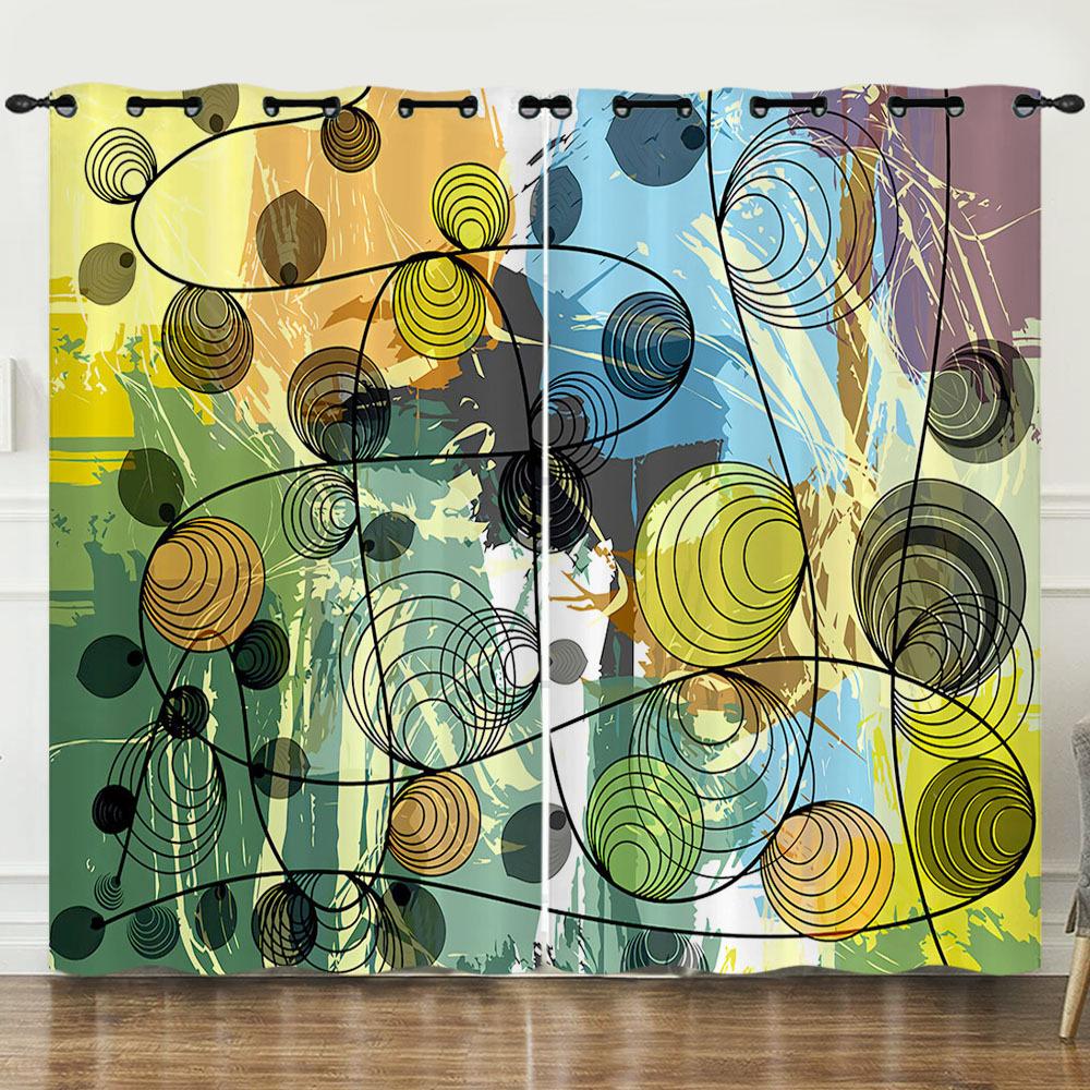 Vorhang Graffiti Blumen Und Pflanzen 3D Digitaldruck Verdunkelungsvorhang Ösen