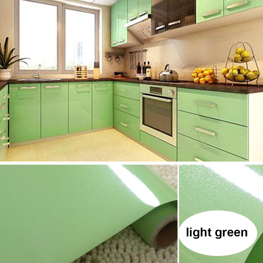 Pearlescent Solid Color Oil-proof PVC Wallpaper Self-adhesive Waterproof Renovation Sticker for Kitchen Furniture Table Cabinet