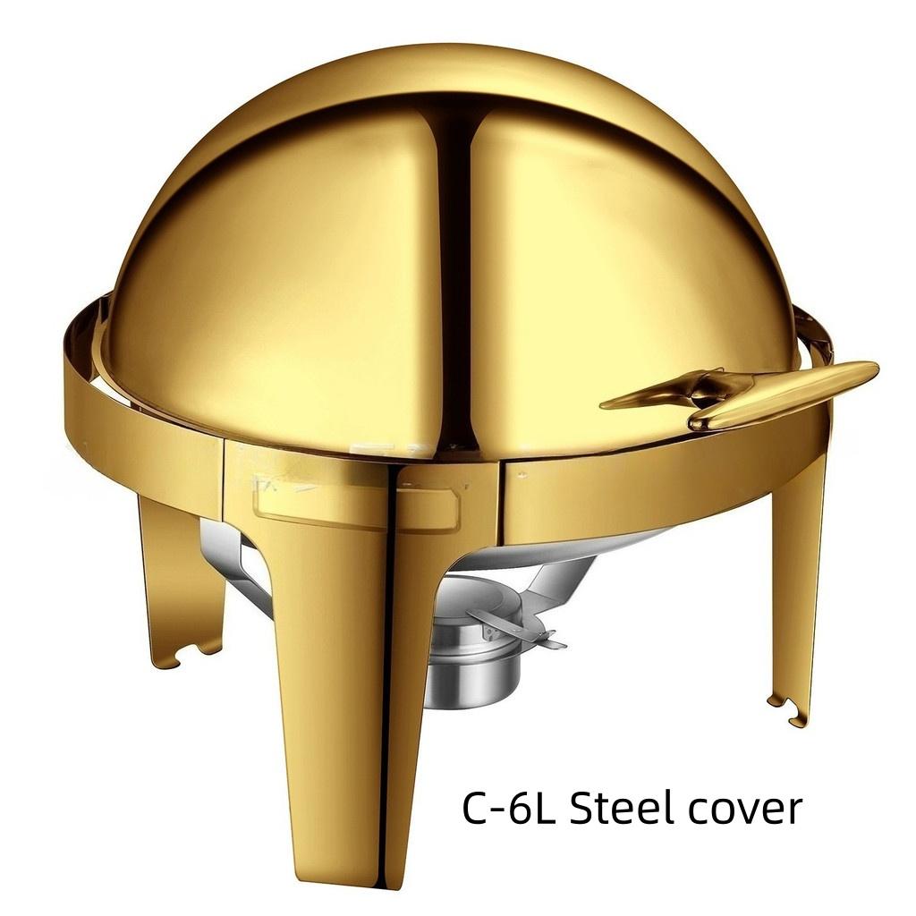 6L/9L Alcohol Stove Hotel Restaurant Flip Cover Insulated Stove Visible Dining Stove Large Capacity Stainless Steel Buffet Stove