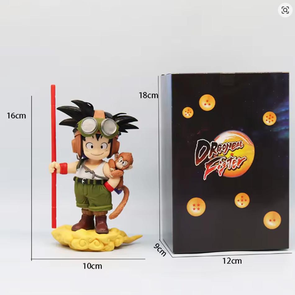 Hot 16cm Anime Dragon Ball Son Goku Figure With Monkey Kid Goku Action Figure Pvc Statue Collection Model Toys Gifts