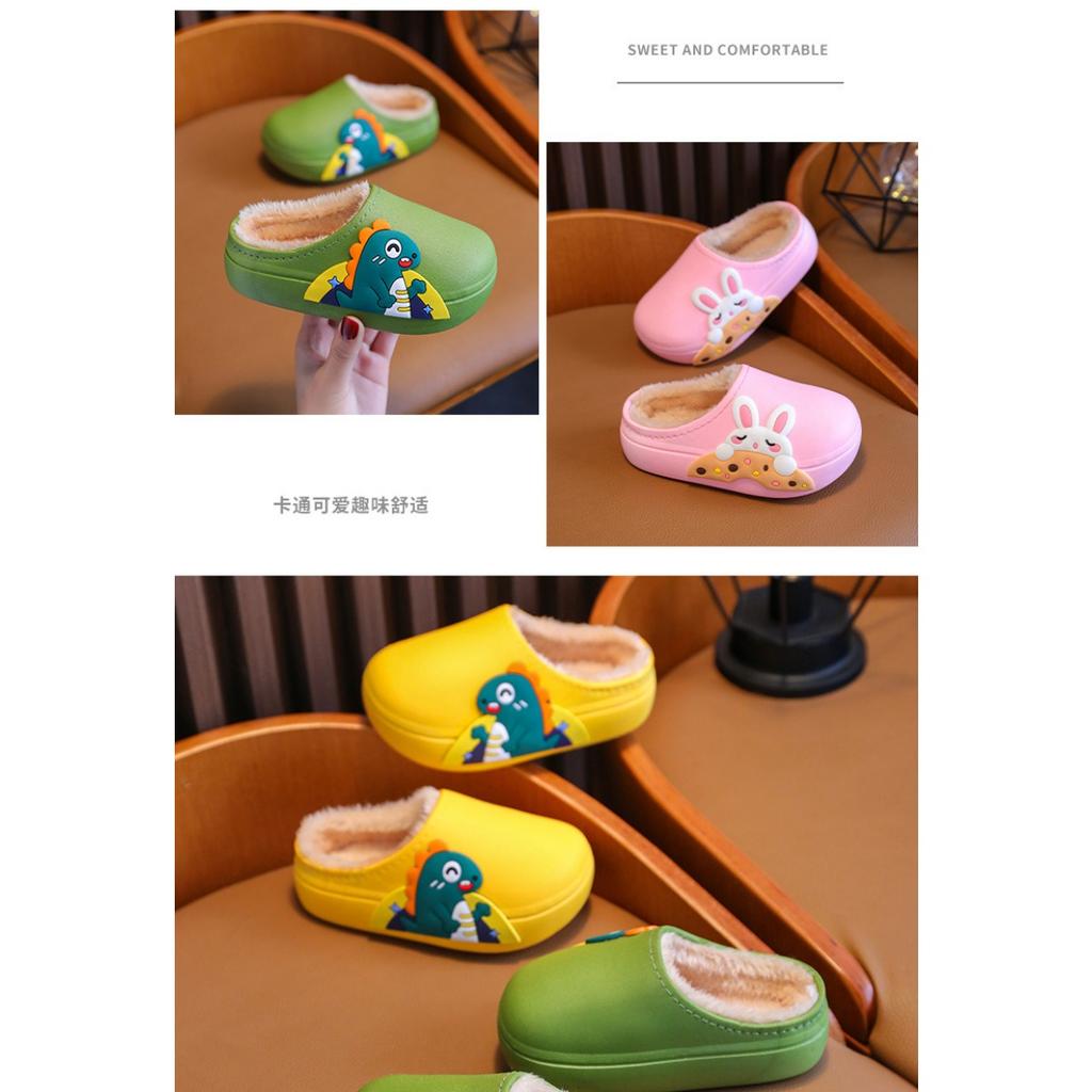 Children's Cotton Slippers In Winter, Indoor Anti Slip and Warm, Waterproof and Soft Soled for Boys and Girls, Home Furnishings, Wearing Cotton Shoes
