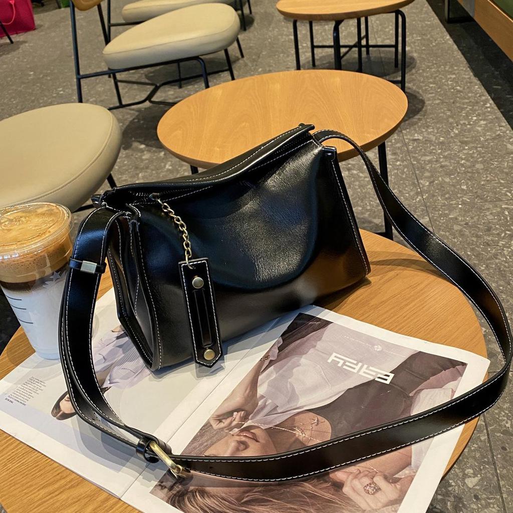 Baidi Damen Retro Leder Schultertasche - Weiches Rindsleder Kissen-Design für den Weg zur Arbeit