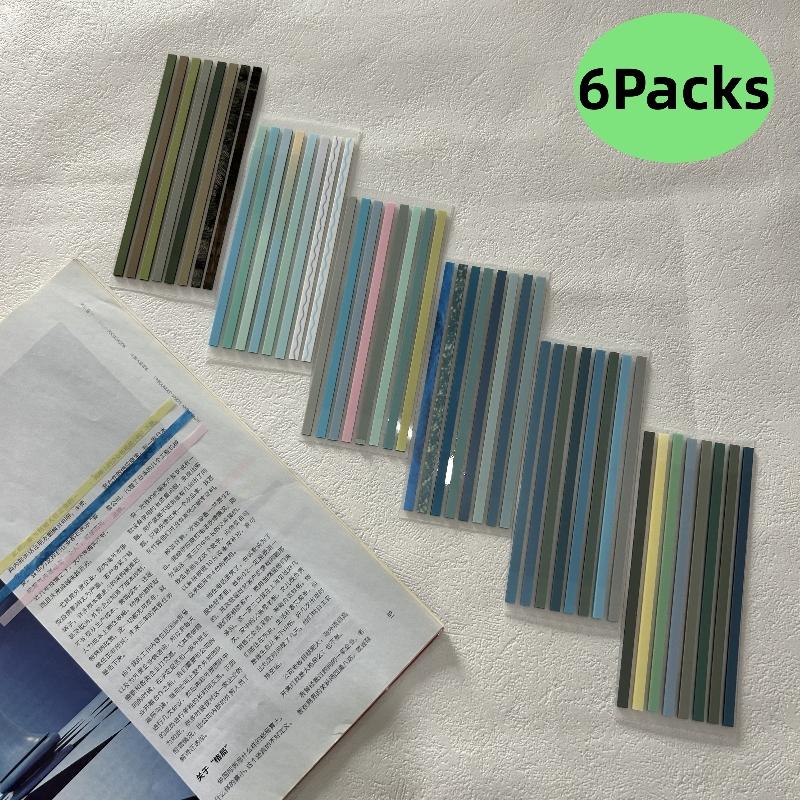 6er-Pack Morandi-Farben Haftnotiz-Tabs zur Buchannotation, Index-Aufkleber zur Aktenklassifizierung, für Schul- und Bürobedarf