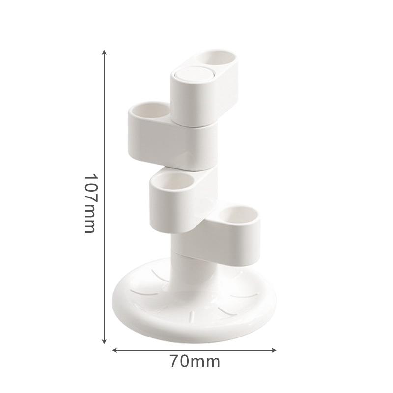 

360°Rotating Toothbrush Holder Creative Bathroom Desktop Storage Rack Multifunctional Storage Rack for Makeup Brushes Pens белый