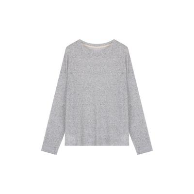 Summer Lazy Knitted Blouse Top for Women with Thin Style Slightly Transparent Outer Layer High-quality Round Neck Sun Protection Long Sleeves