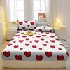 1 Einfaches Modernes Herzförmiges Bedrucktes Mattes Spannbettlaken, Schlafzimmer Bedruckte Bettdecke, Bettwäsche (Ohne Kissenbezüge)