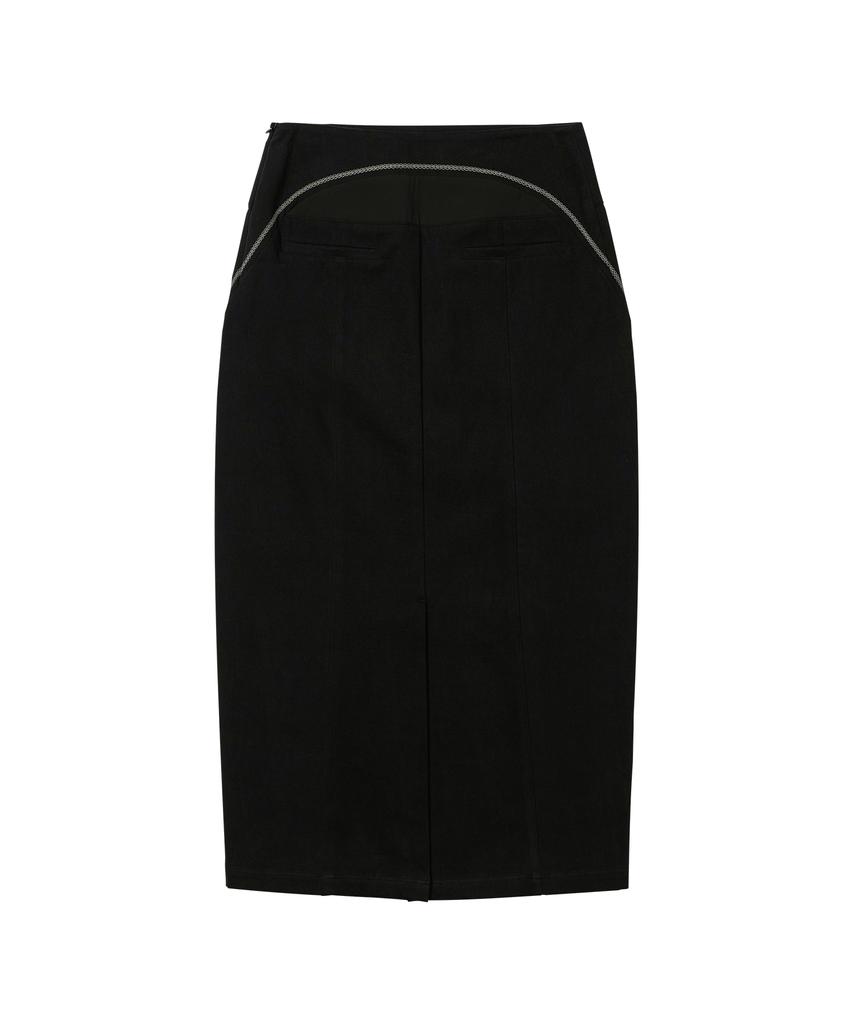 Wellbeing Express Embroidered Long Skirt Black
