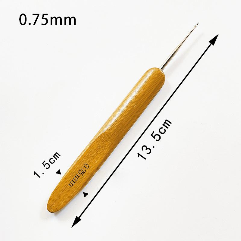 3Pcs 0.5/0.75Mm Wooden Hair Crochet Needle Dreadlocks Braids Hair Crochet Hook Single/Double/Three Head Hair Crocheting Needles