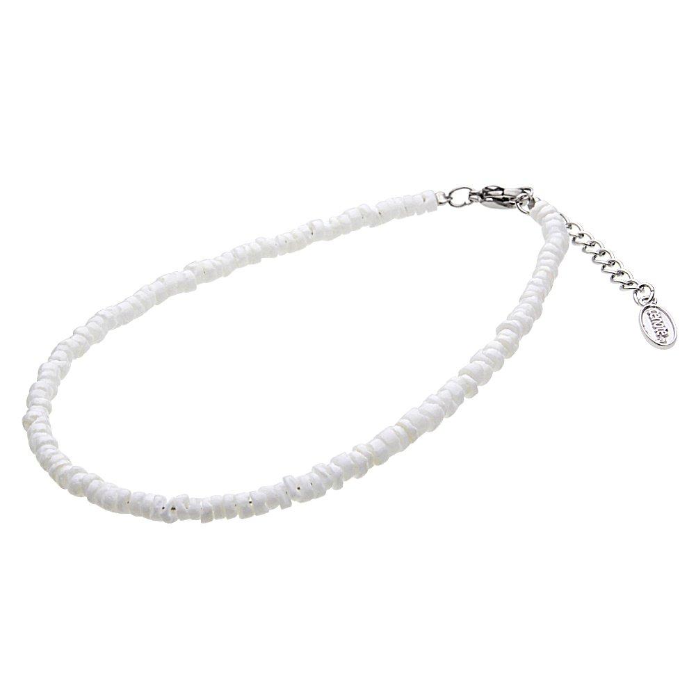 

Браслет на щиколотку из белой ракушки, регулируемый от 22 см до 25 см, камень t5009w [Cenote] [Power Accessory]