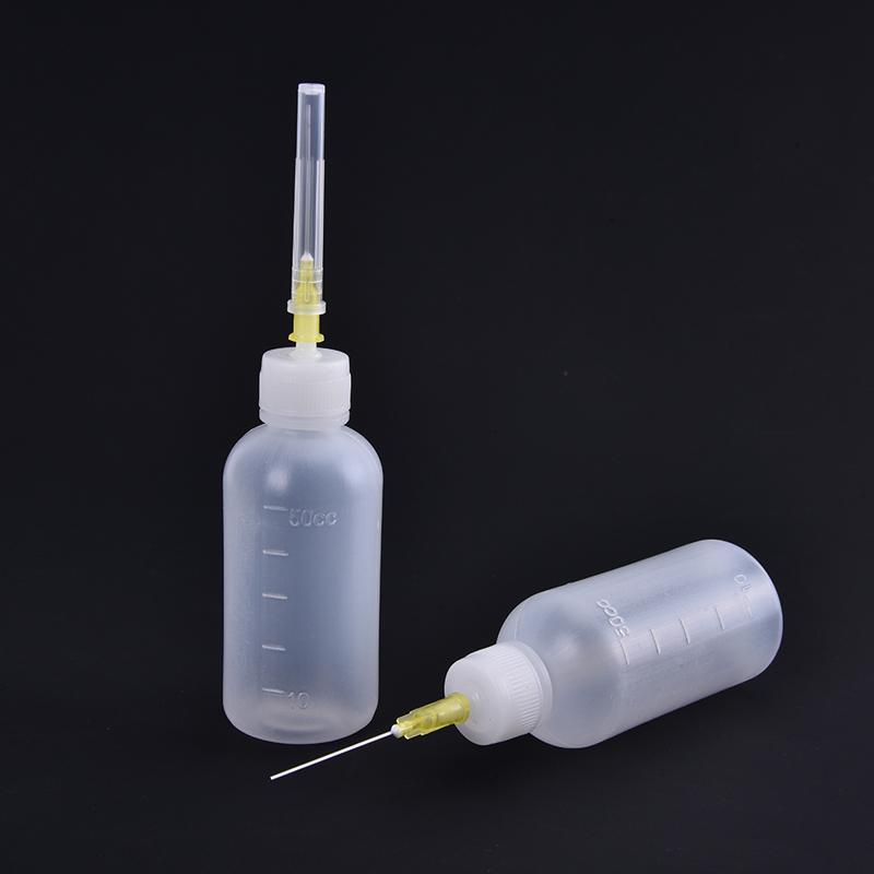 3pcs Transparent Polyethylene Needle Dispenser Dispensing Bottle For Rosin Solder Flux Paste + 3 Needles Tools