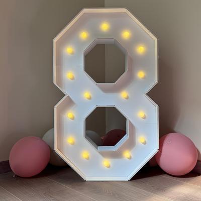 1 Stück 73cm Beleuchteter Zahlenrahmen KT-Platte Gelbes Licht - Geeignet für Geburtstags-/Jubiläums-/Abschlussfeier-Dekoration Haben für Festliche Fotos & Neujahrsfeiern