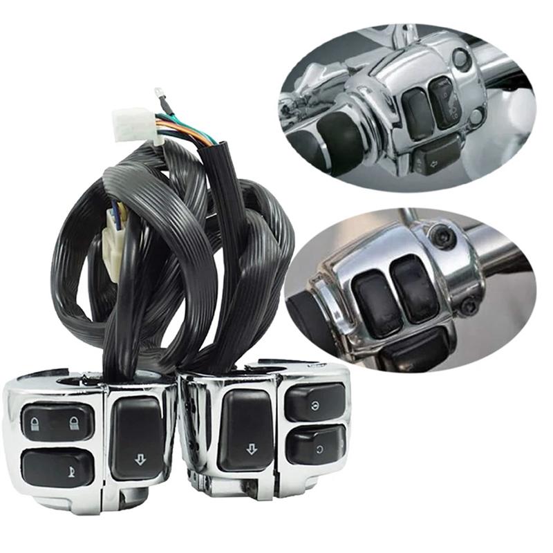 A51K-Motorcycle 1Inch 25Mm Handlebar Control Switch Harness Horn Turn Signal Light Switch For Sportster Dyna Softail
