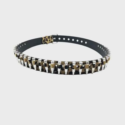 Women's Punk Rivet Belt - Versatile Leopard Print Accessory