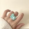 Geometric Enamel Love Heart Ring Open Ring Irregular Enamel Ring Painting Ring  Women