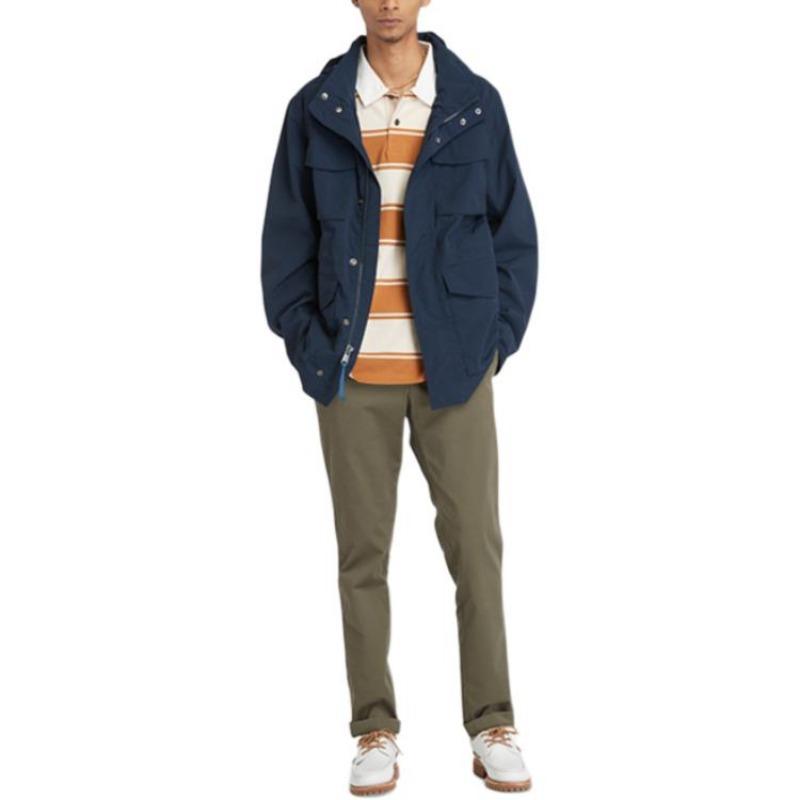Timberland Solid Logo Outdoor Casual Waterproof Hooded Jacket Men Jacket Deep-Sapphire-Blue A427F-433