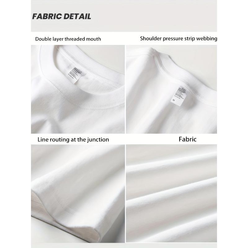 European sizes Heavyweight Pure Trendy Print Short-Sleeve T-Shirt for Men, New Summer Casual Style, Loose Fit, Versatile Top in Large Sizes