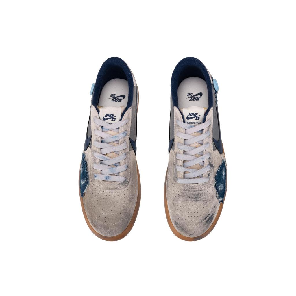Nike Heritage Slip Resistant, Abrasion Resistant, Lightweight Low Top Skateboard Shoes Unisex Blue Gray CD5010-102(TeamF-)