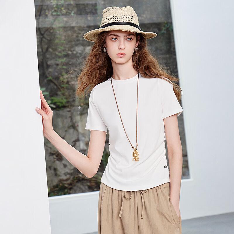 Chuyu Women's Cooling Tencel Cotton Round Neck T-Shirt