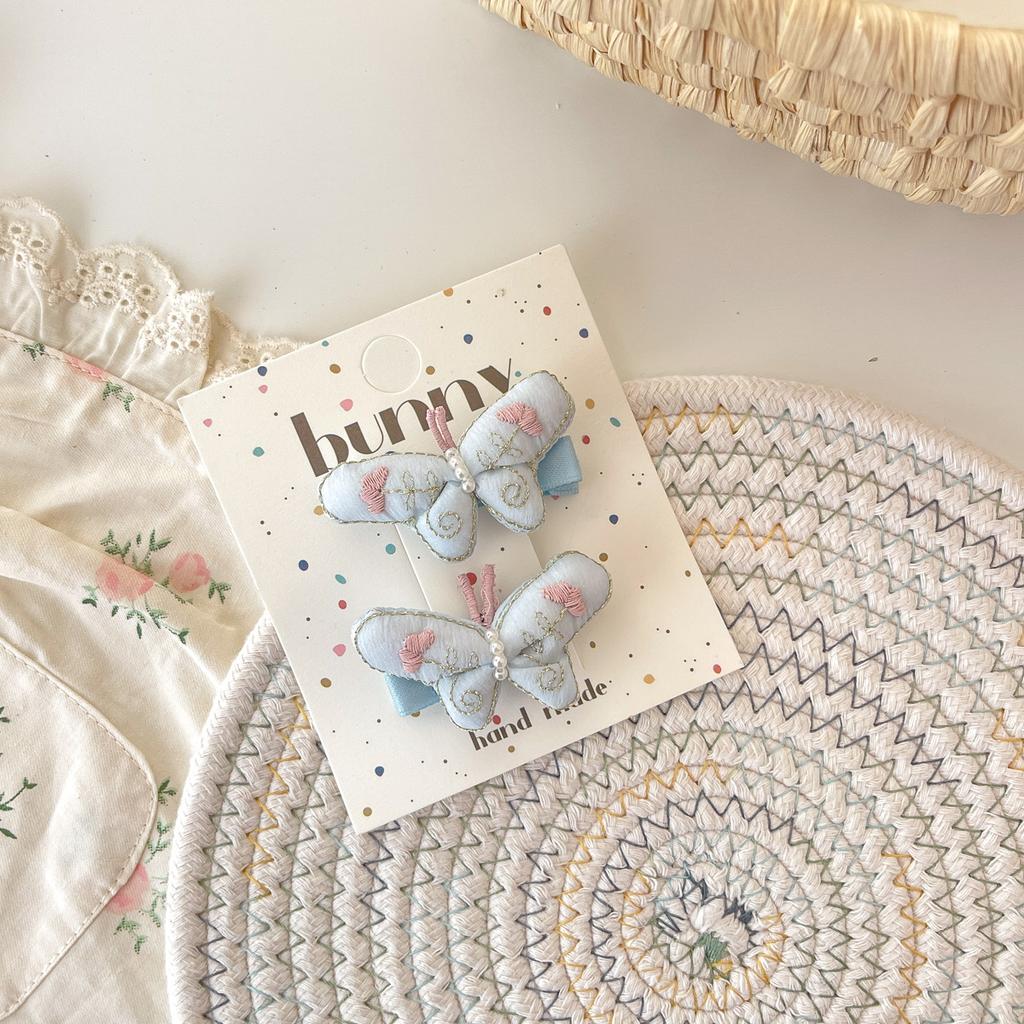 2 Stück/Los Kinder Schmetterling Haarspangen Handgemachte Stickerei Baby Mädchen Süße Haarspangen Haarspangen Haarklammern Haarschmuck Kopfschmuck