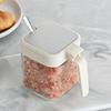4Pcs with Spoon Seasoning Jars Glass Spice Containers Combination Seasoning Box Set  Kitchen Gadgets