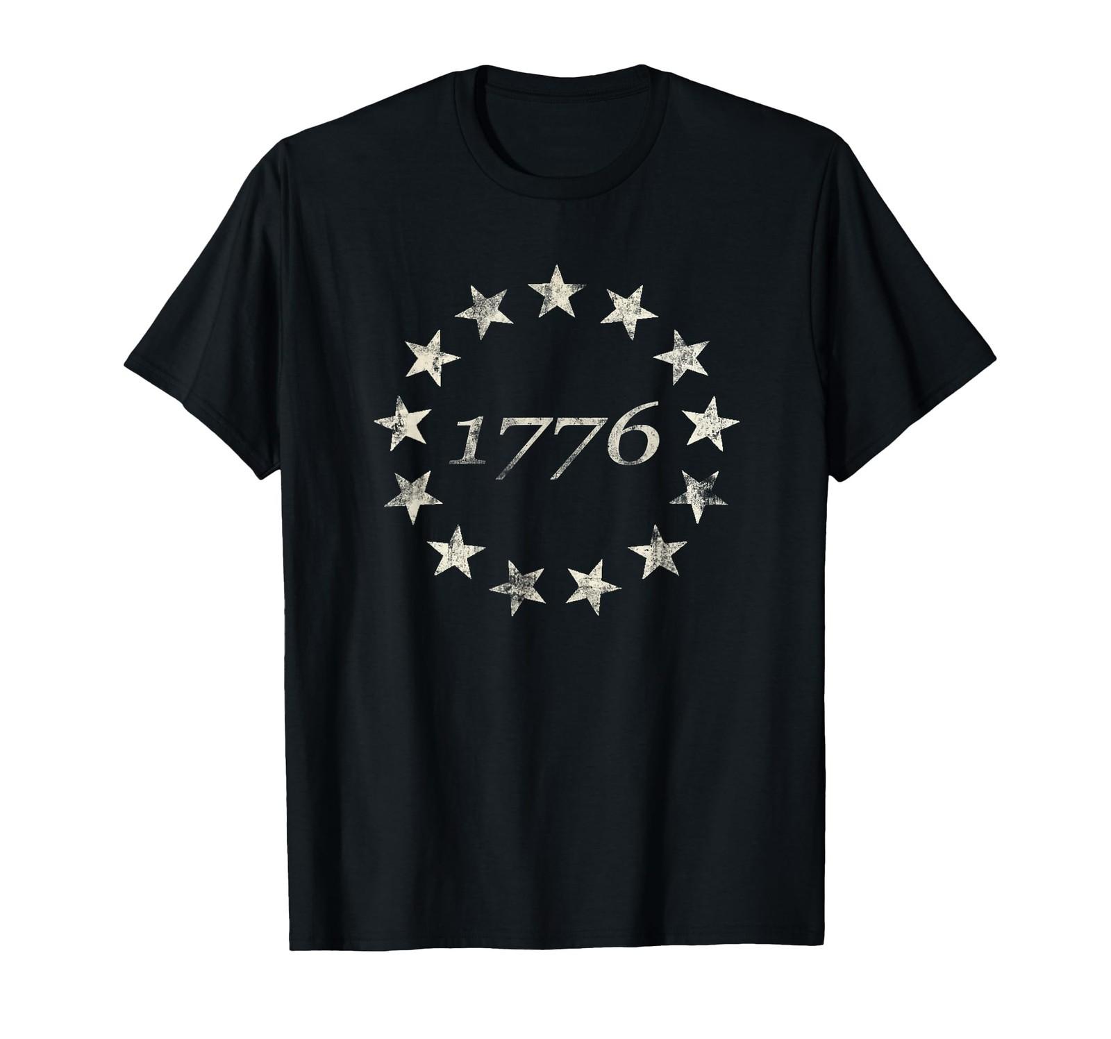 13 Star Flag Betsy Ross Distressed American Flag 1776 T-Shirt S