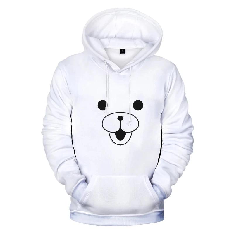 Anime Danganronpa Monokuma Μαύρος Λευκός Αρκούδος 3D Κουκουλωτό Streatwear Cosplay Γυναικείο Ανδρικό Καθημερινό Φούτερ Μπλούζα Μπουφάν Παλτό Τοπ