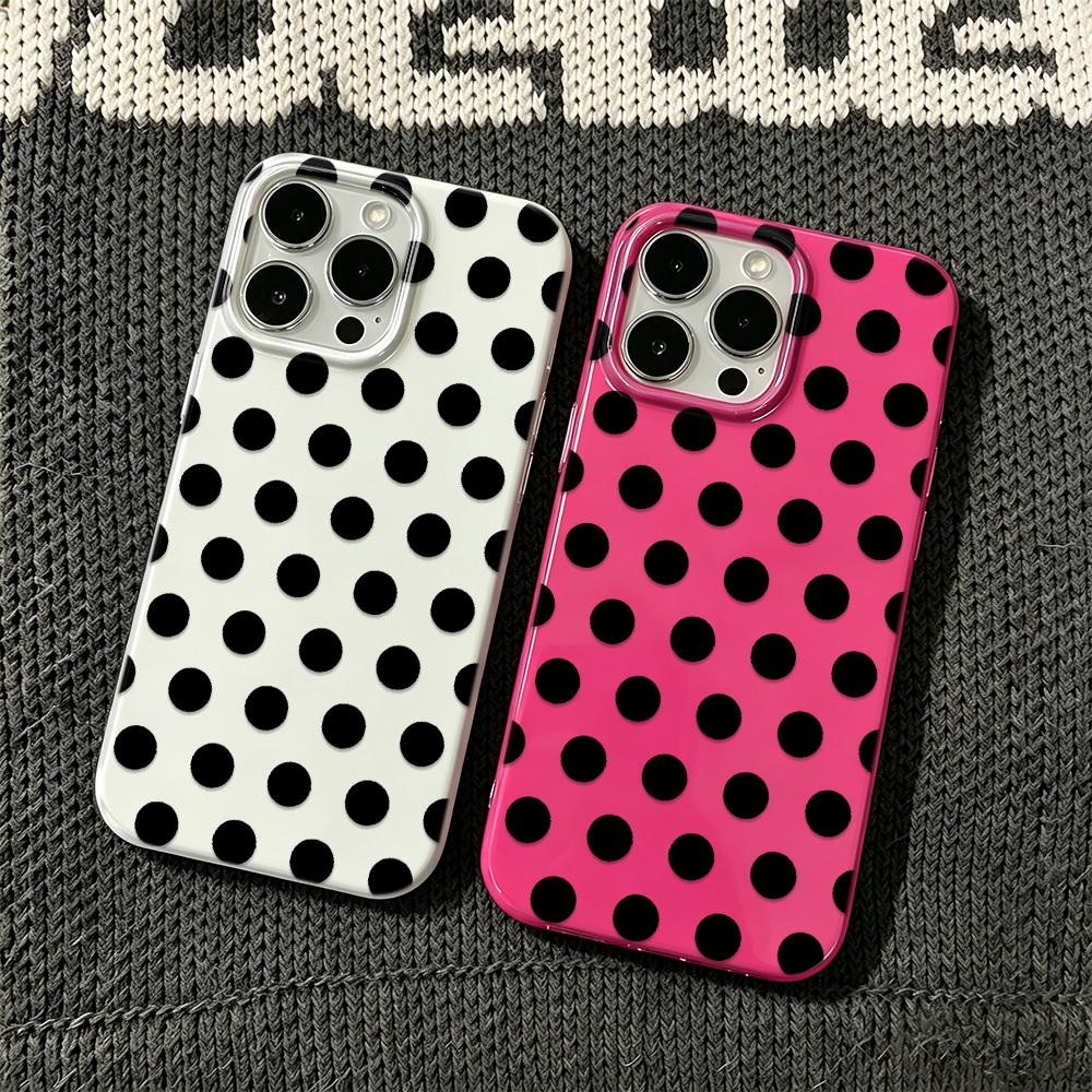 Phone Case For Iphone 11 Pro Max 16 15 Plus 14 17 Air 13 12 Black Dot Dot Wave Dot Soft Touch Flexible Anti Tear Cover