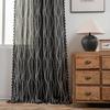 Pruhované Květinové Boho Závěsy do Ložnice Obývacího Pokoje, Bohémské Vintage Střapce Okenní Dekorace Závěs pro Domácí Dekorace Kapsa na Tyč, 1ks