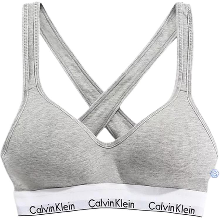

Calvin Klein Bralette Lift Color Block Letter Jacquard Comfortable Bra Women underwear Gray 000QF1654E-020 S