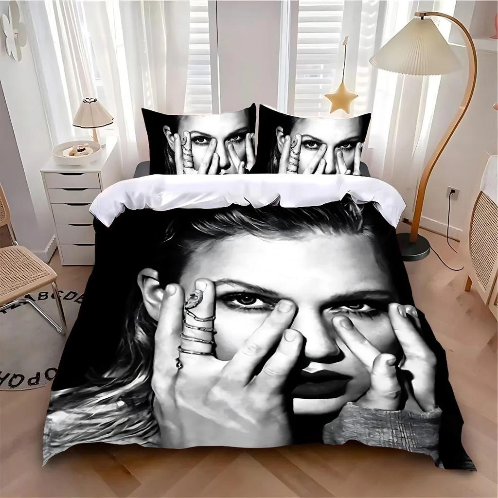 US Female Singer Bedding Set T-Taylor S-Swift Duvet Cover Set for Teens Adults Microfiber Single Double Quilt Cover
