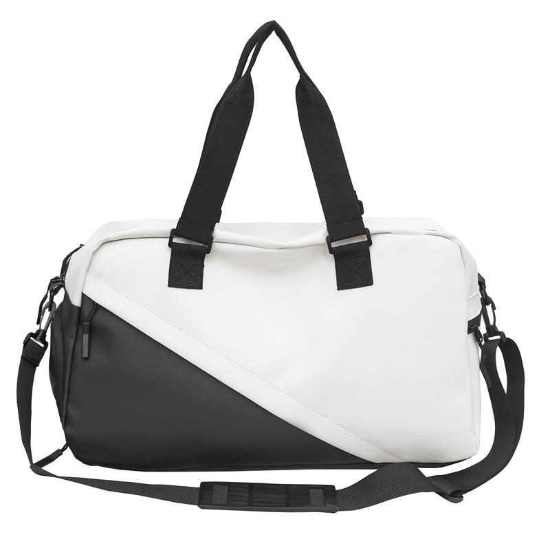

Color Block Travel Bag Fashionable Simple Casual Casual Handbag Tote Bag Dry and Wet Separation Logo Print Logo Fitness Bag