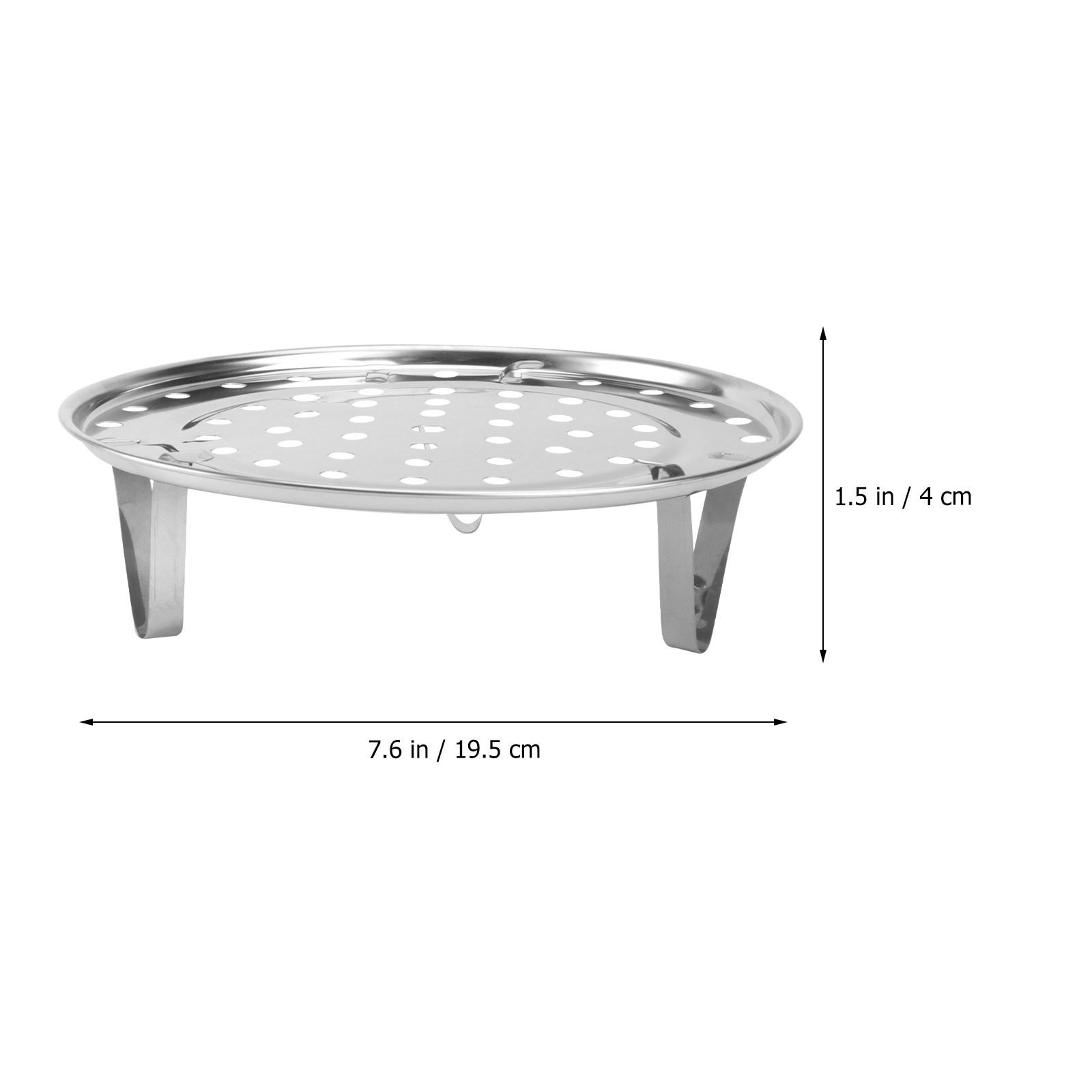 

Medium Three-Legged Stainless Steel Round Steamer Rack Cooking Stand Pot Pan Food Steaming Baking Roasting Tool
