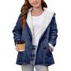 Kids' Fashion Solid-Color Cute Hooded Jacket Warm Long-Sleeve Coat For Fall And Winter