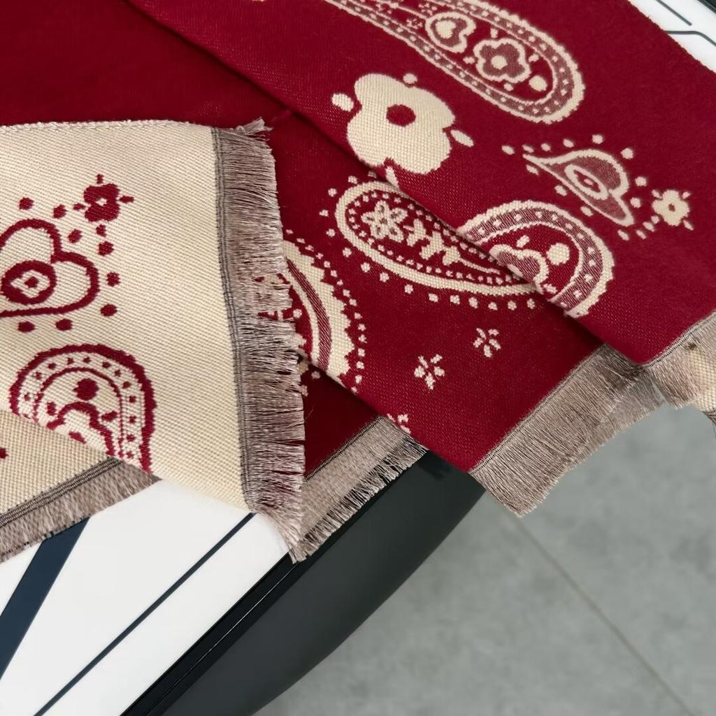 Bohemian Style Double-Sided Faux Scarf Thickened Warm Fashion Outdoor Travel Office Shawl Wrap