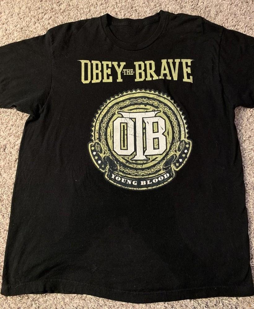 VTG Obey the Brave Band Young Blood Cotton Black T Shirt S-5XL Unisex EN667 Unisex T-Shirt S