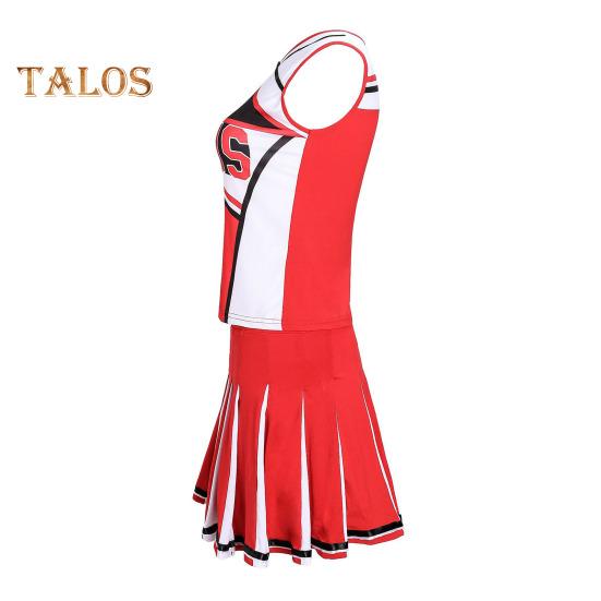 2 bucăți/set ținută de performanță majoretă Set de fuste fără mâneci pentru liceu Glee Club pentru fete Costum de majorete pentru varsity rochie de majorete