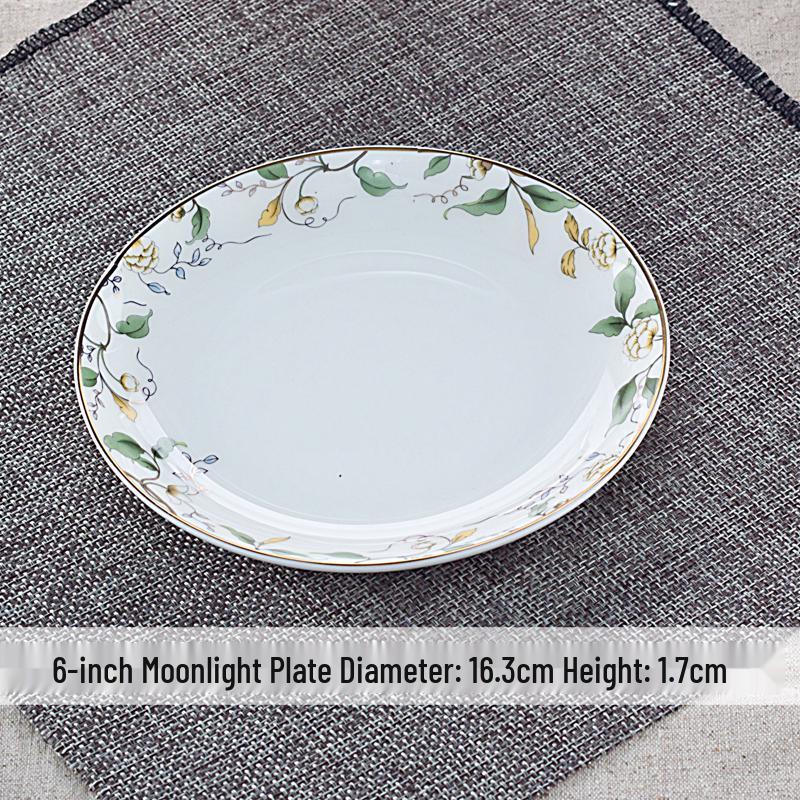 7-Inch Round Bone China Porcelain Plate - Chinese Style Tableware