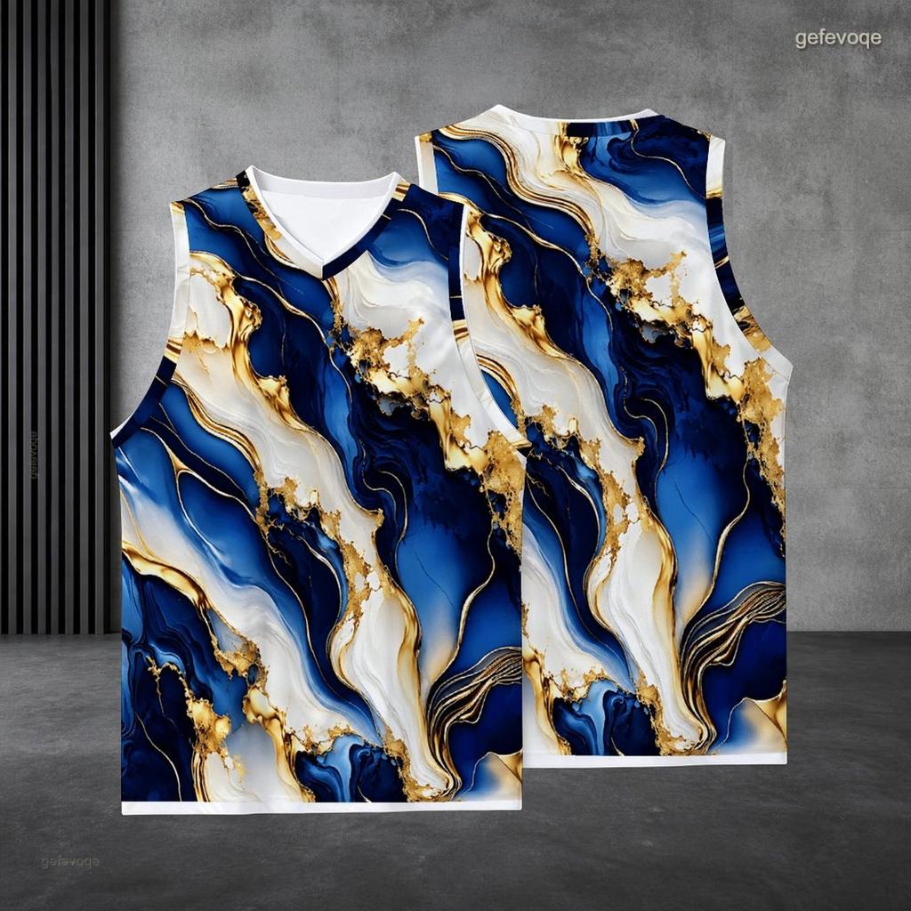 Mens Plus Size V Neck Sleeveless Colorful Graffiti Printed Tank Top