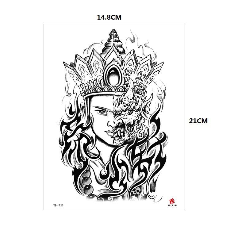 Vzor zvířete tygr vlk květina paže polovina paže vodní transfer vodotětná tetovací samolepka simulační tetování