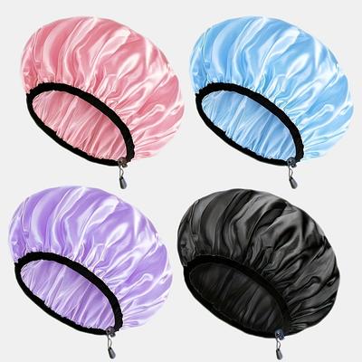 Women's Waterproof Enlarged Shower Cap Adjustable Buckle Pullover Enlarged Baked Oil Cap Elastic Stretch Stretch Bath Cap