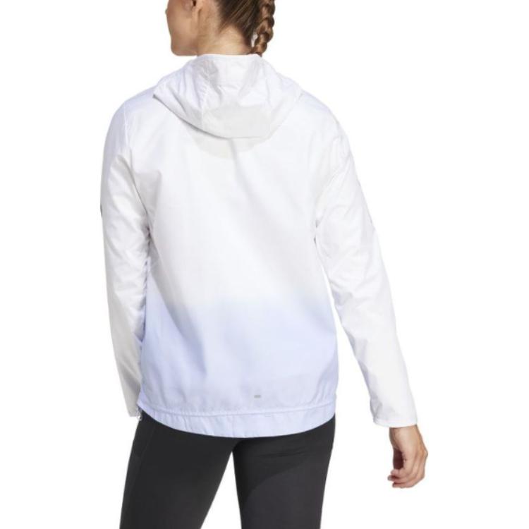 Adidas Otr Fw24 B Cb Hooded Zip Striped Long Sleeve Jacket Women Jacket White Purple JC9895
